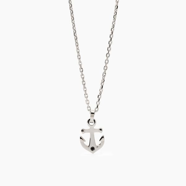 2 Jewels Collana Acciaio con Ancora e Cristallo