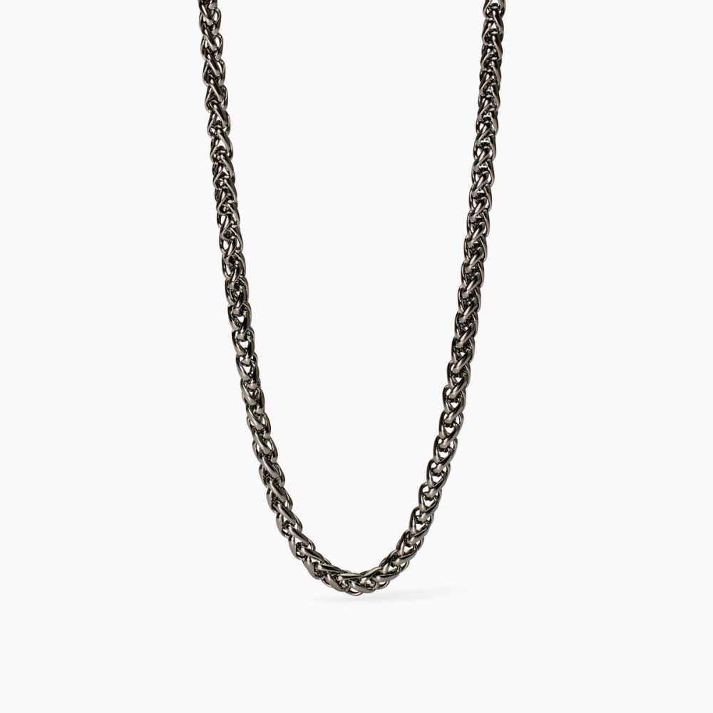 2 Jewels Collana Acciaio Gunmetal Catena Spiga 4 mm