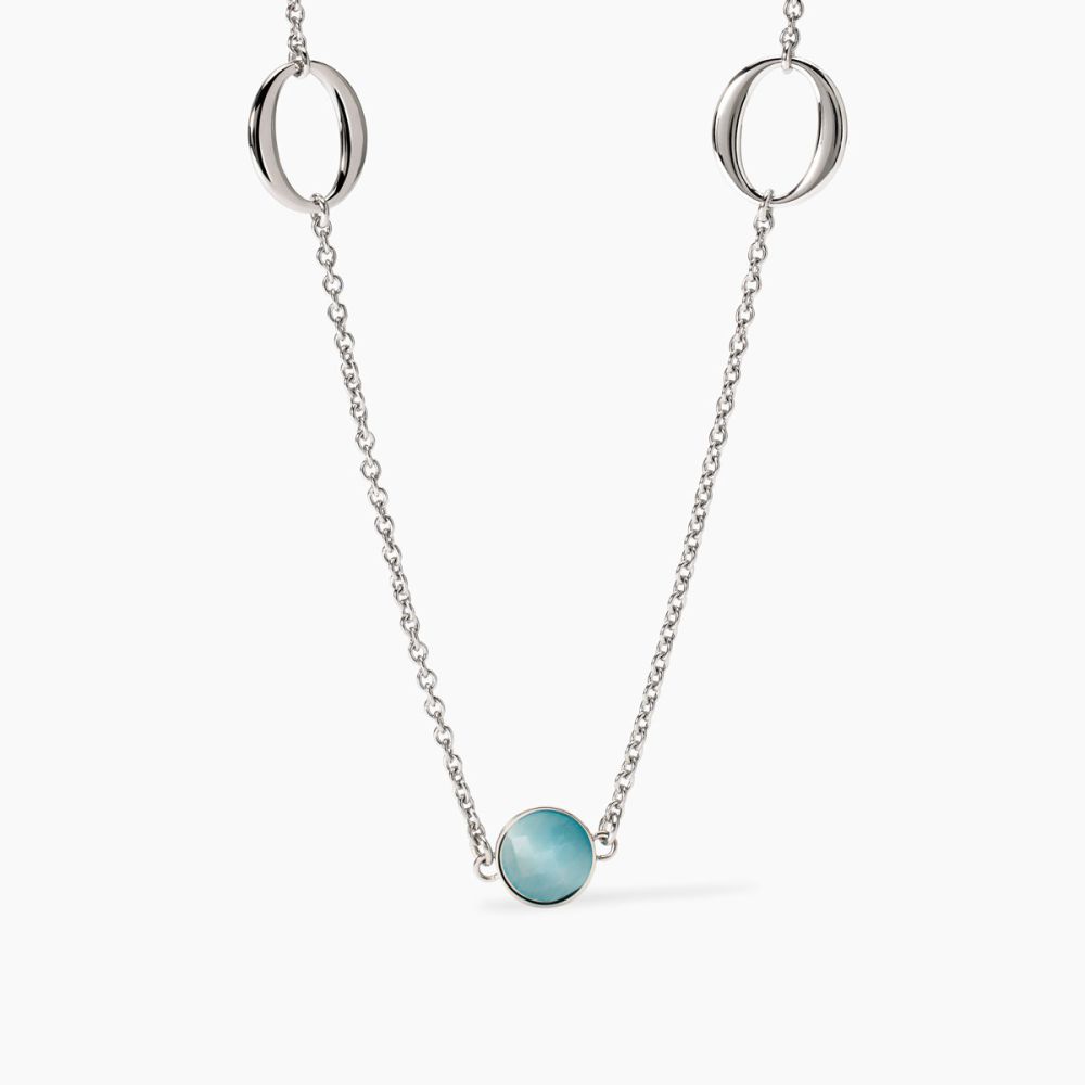 2 Jewels Collana Lunga Acciaio Cat Eye Azzurro
