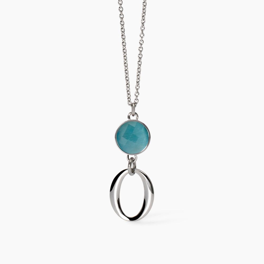 2 Jewels Collana Acciaio Cat Eye Azzurro