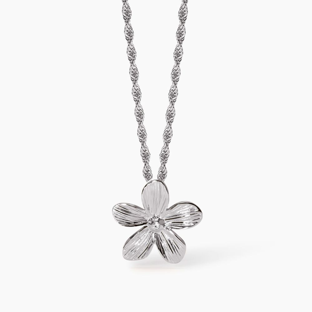 2 Jewels Collana Acciaio Catena Corda e Fiore
