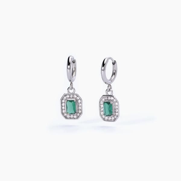2 Jewels Cerchietto Acciaio Smeraldo e Cristalli