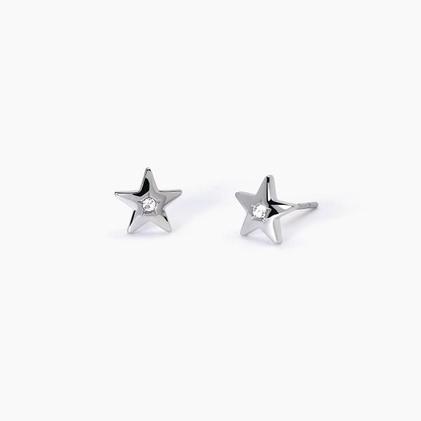 2 Jewels Orecchini Lobo Acciaio Stella e Cristallo
