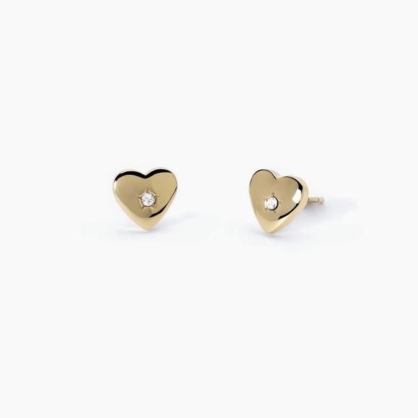 2 Jewels Orecchini Lobo Acciaio Gold Cuore e Cristallo