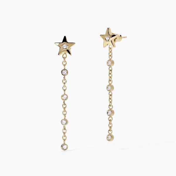 2 Jewels Orecchini Acciaio Gold Stella e Cristalli