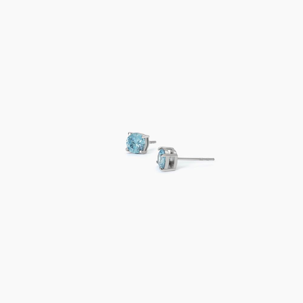 2 Jewels Orecchini Lobo Acciaio Zircone Azzurro 6 mm