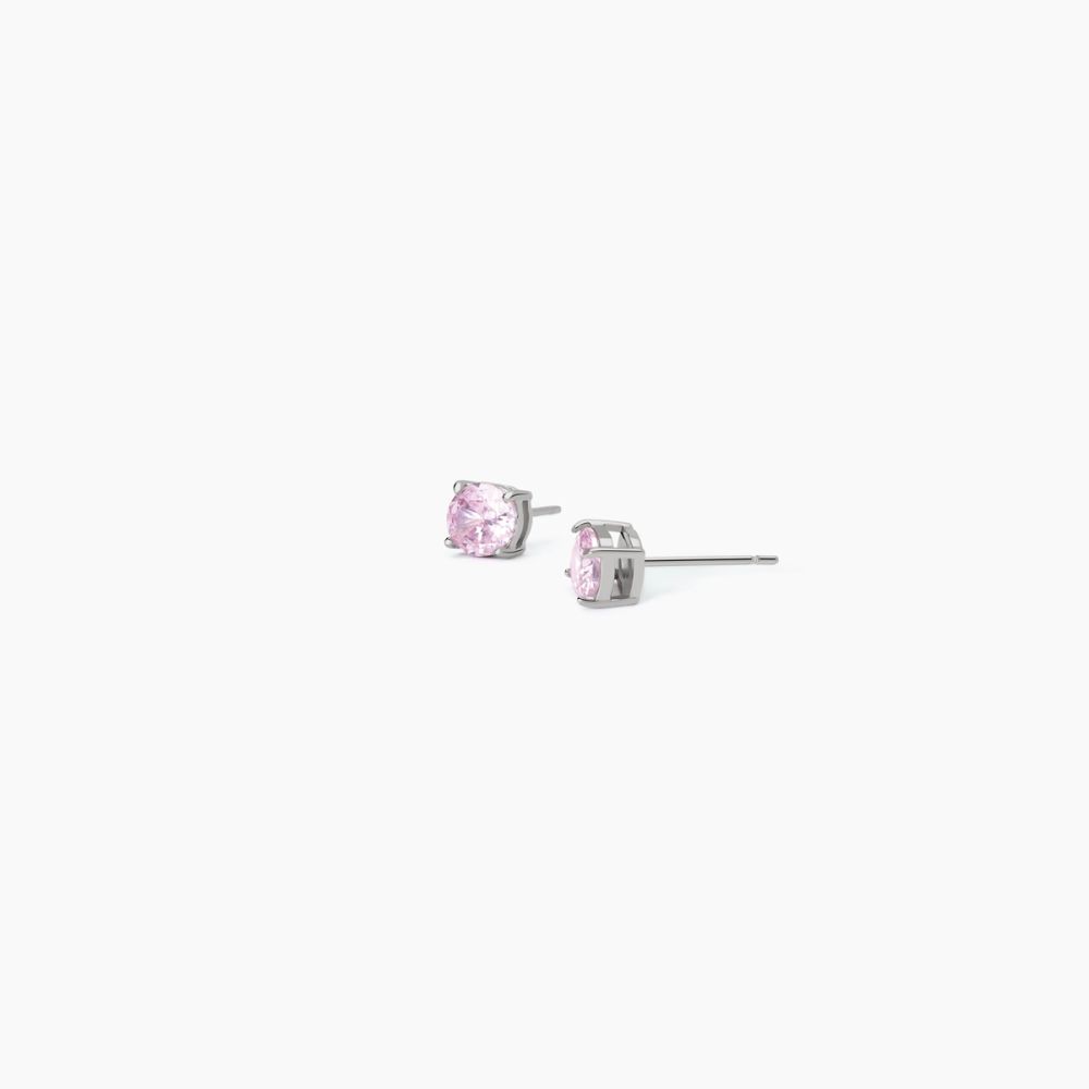 2 Jewels Orecchini Lobo Acciaio Zircone Rosa 6 mm