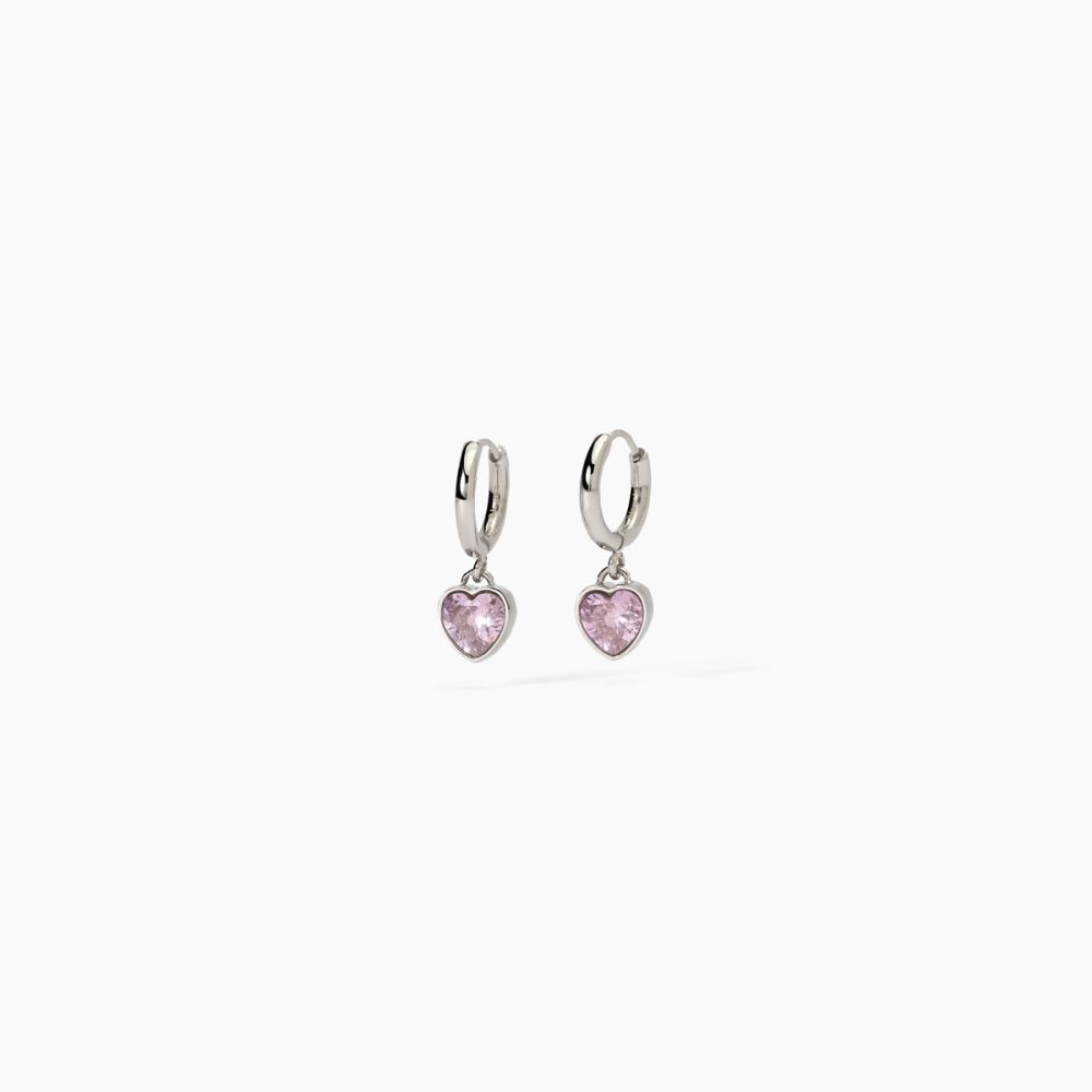 2 Jewels Orecchini Cerchio Acciaio Cuore Rosa