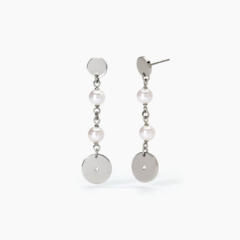 2 Jewels Orecchini Acciaio Perle e Cristalli