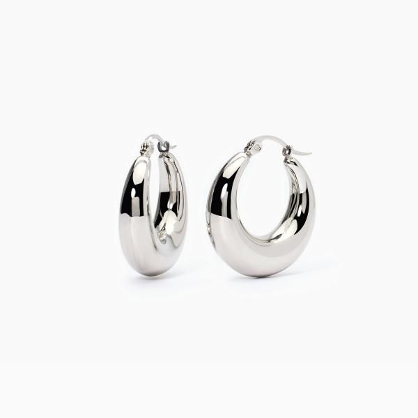2 Jewels Orecchini Cerchio Acciaio Bombato