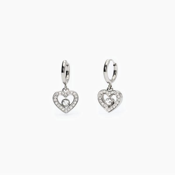 2 Jewels Cerchio Acciaio Pendente Cuore e Cristalli