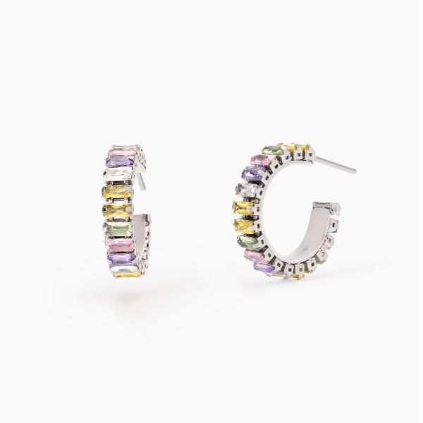 2 Jewels Orecchini Tennis Cristalli Multicolor