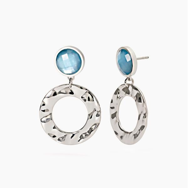 2 Jewels Orecchini Acciaio Glass Azzurro e Madreperla