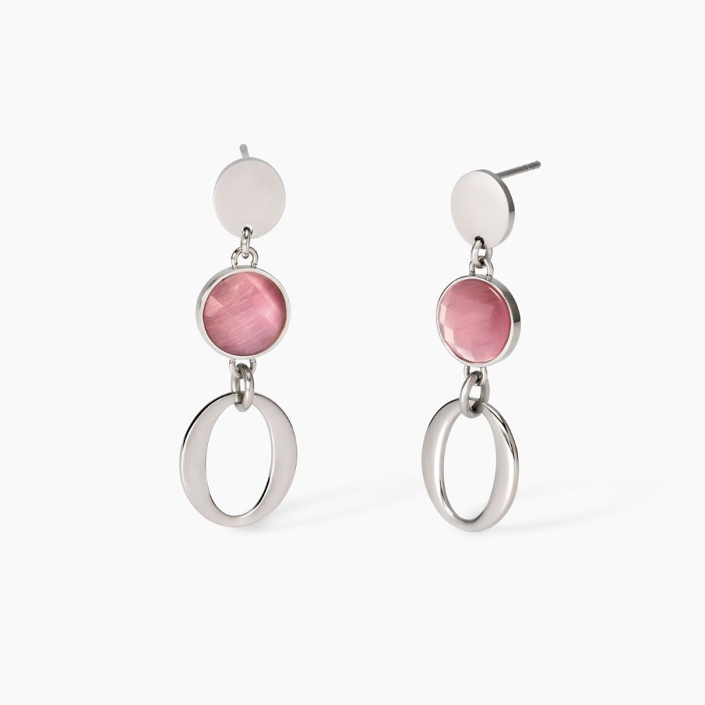 2 Jewels Orecchini Acciaio Cat Eye Rosa
