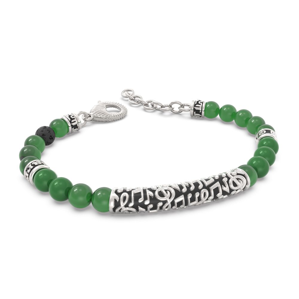 El Barrio Bracciale Argento Agata Verde Vienna