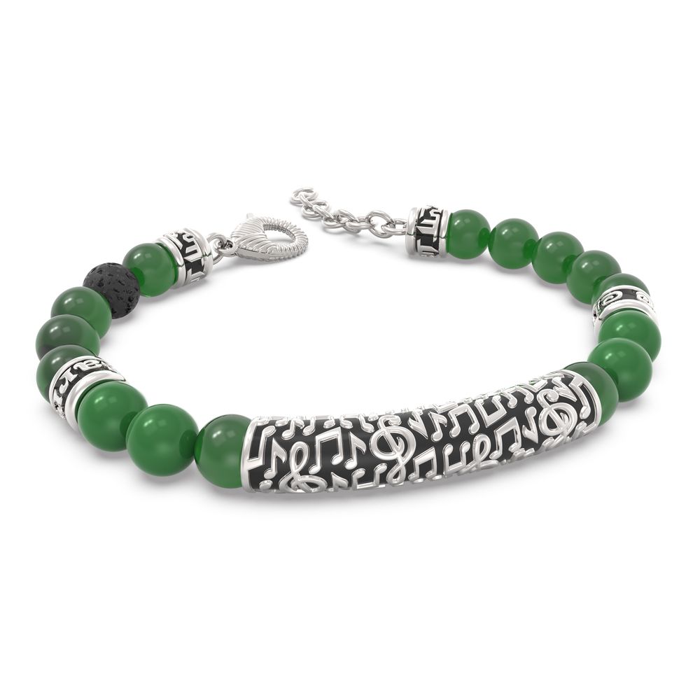 El Barrio Bracciale Argento Agata Verde Vienna