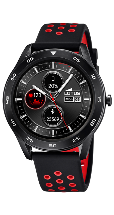 Lotus Orologio Unisex Smartwatch Acciaio Nero/Rosso