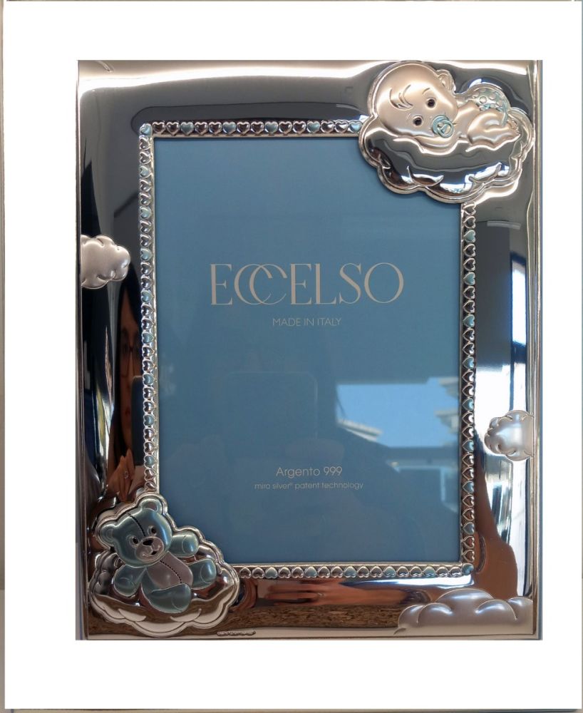 Eccelso Cornice Bimbo Laminato Argento e Legno 13X18