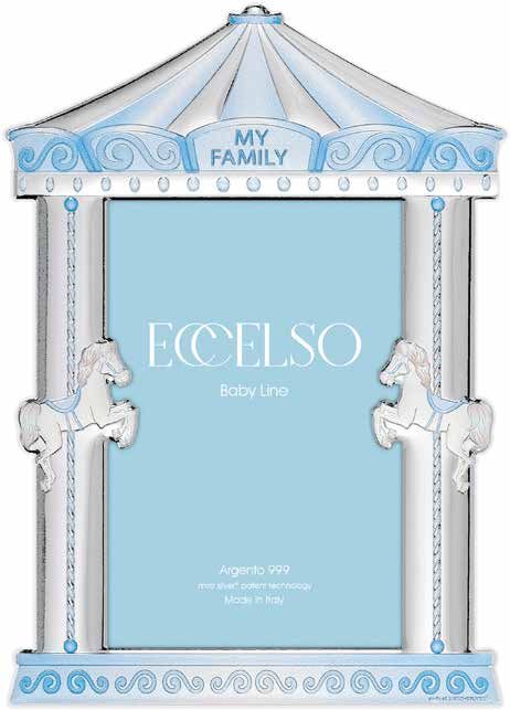 Eccelso Cornice Bimbo Laminato Argento e Legno 09X13