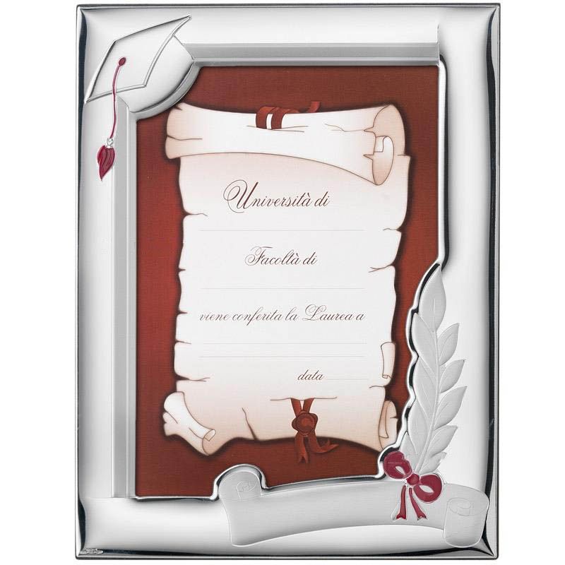 Valenti Cornice Laurea Laminato Argento e Legno 13X18