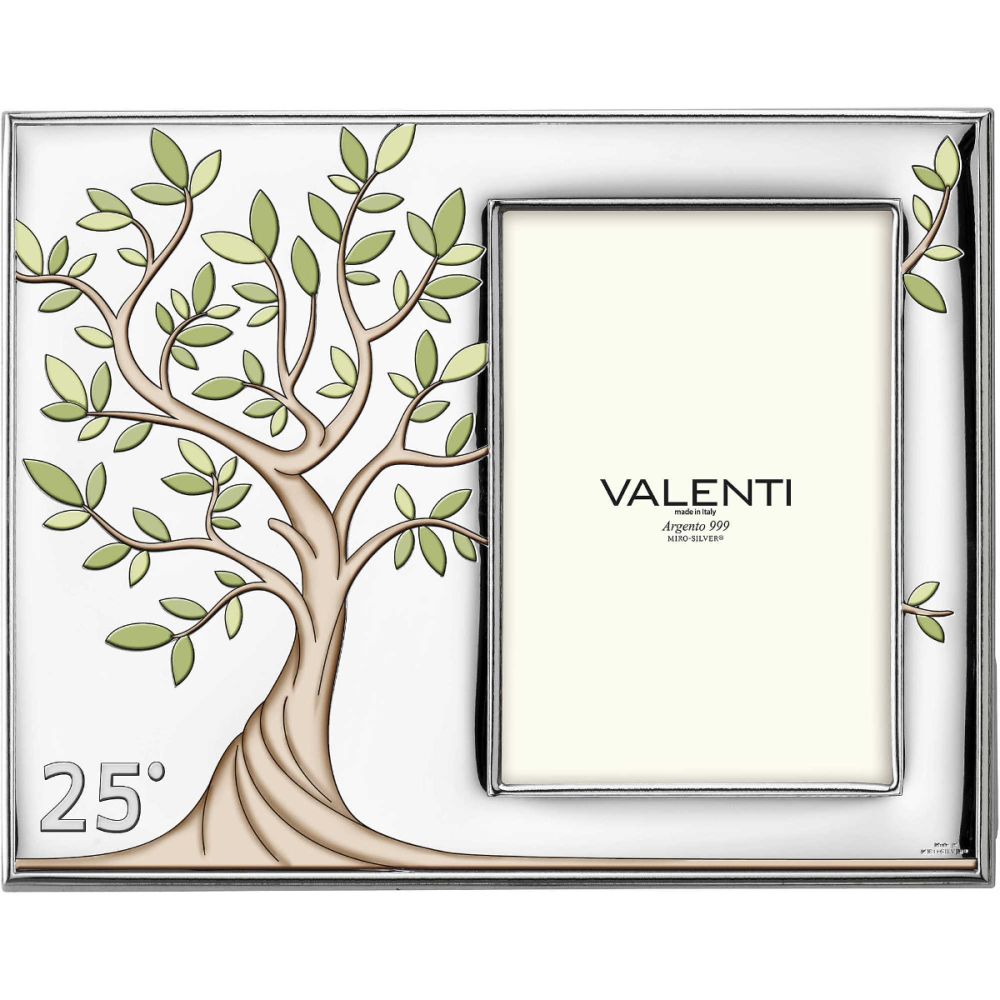 Valenti Cornice Anniversario 25° Legno e Argento 10X15