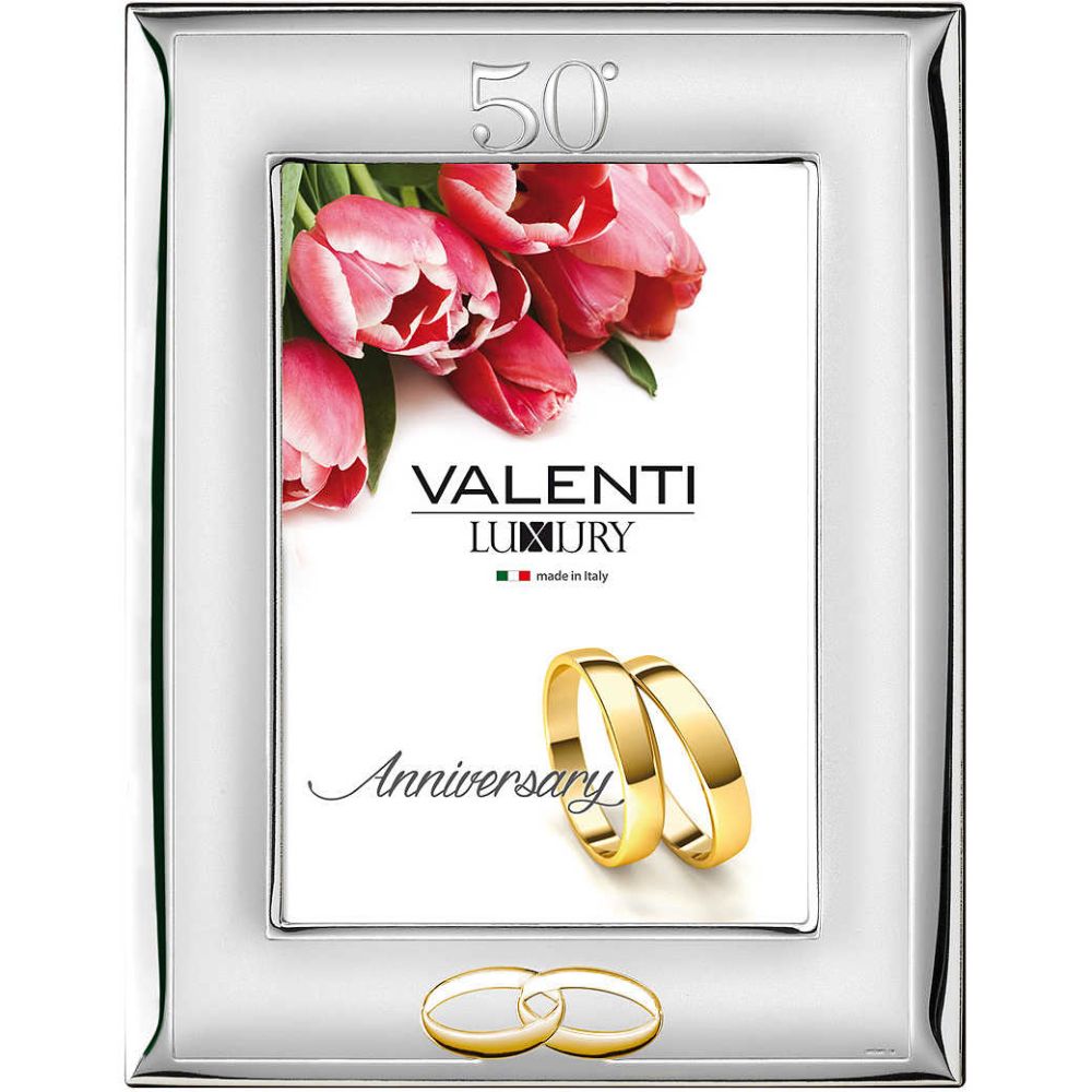 Valenti Cornice Anniversario 50° Legno e Argento 18X24