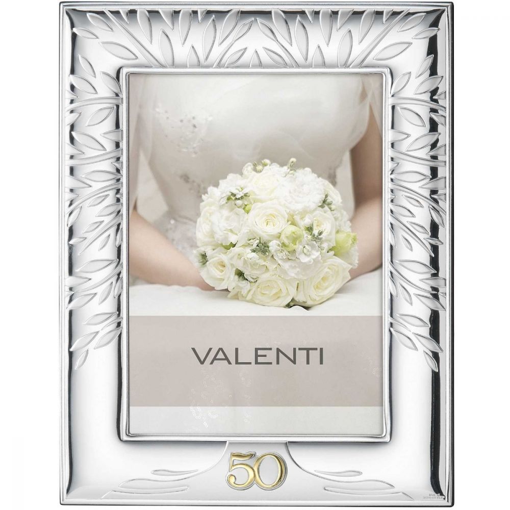 Valenti Cornice 50° Laminato Argento e Legno 18X24