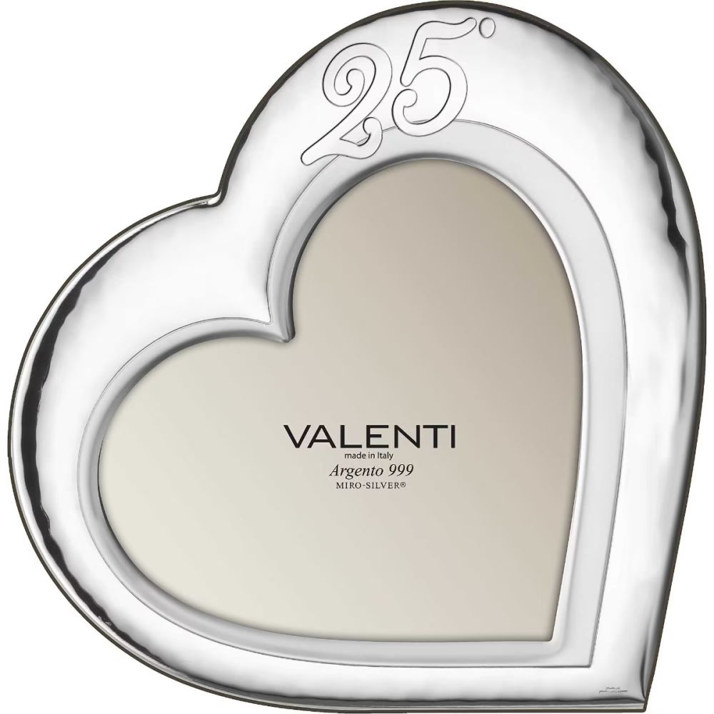 Valenti Cornice Cuore 25° Legno e Argento 20X20