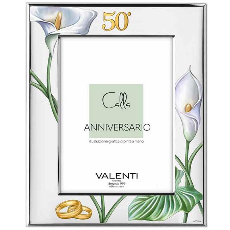 Valenti Cornice 50° Laminato Argento e Legno 18X24