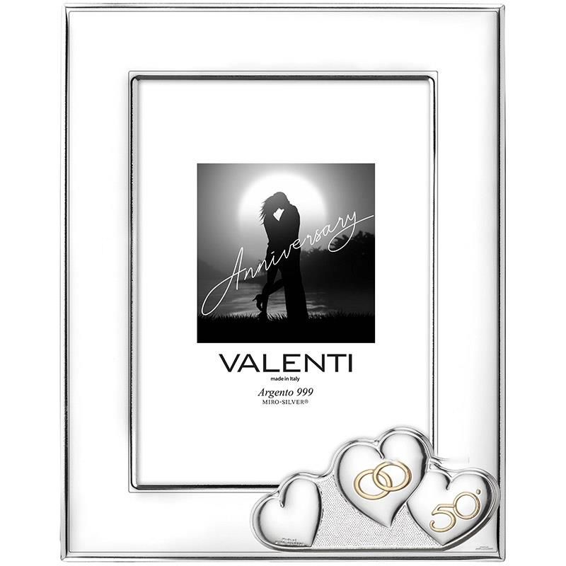 Valenti Cornice 50° Laminato Argento e Legno 13X18