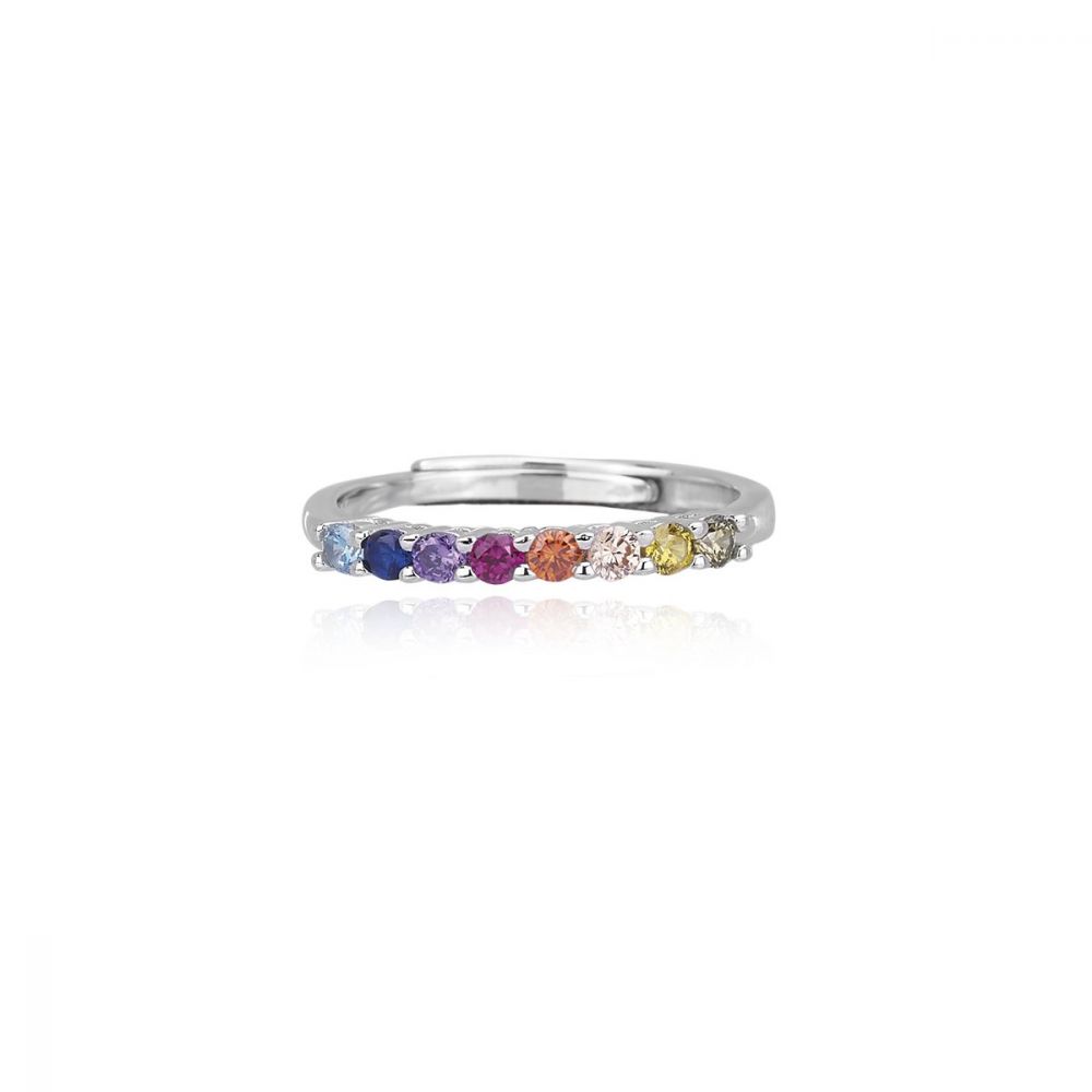 Mabina Anello Veretta Donna Argento Regolabile Multicolor