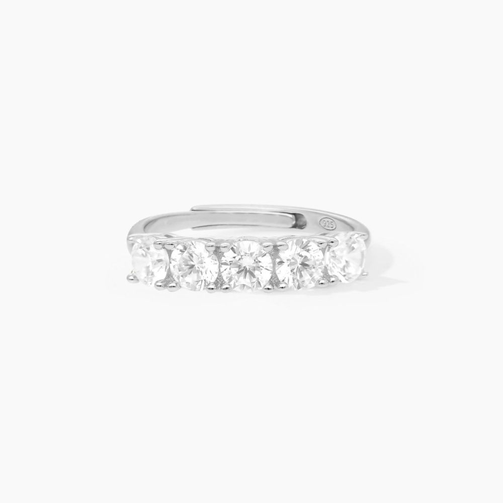 Mabina Anello Veretta Argento 5 Zirconi Bianchi