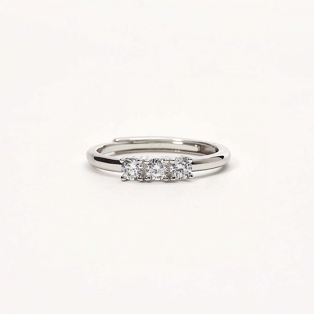 Mabina Anello Trilogy Argento Zirconi Bianchi