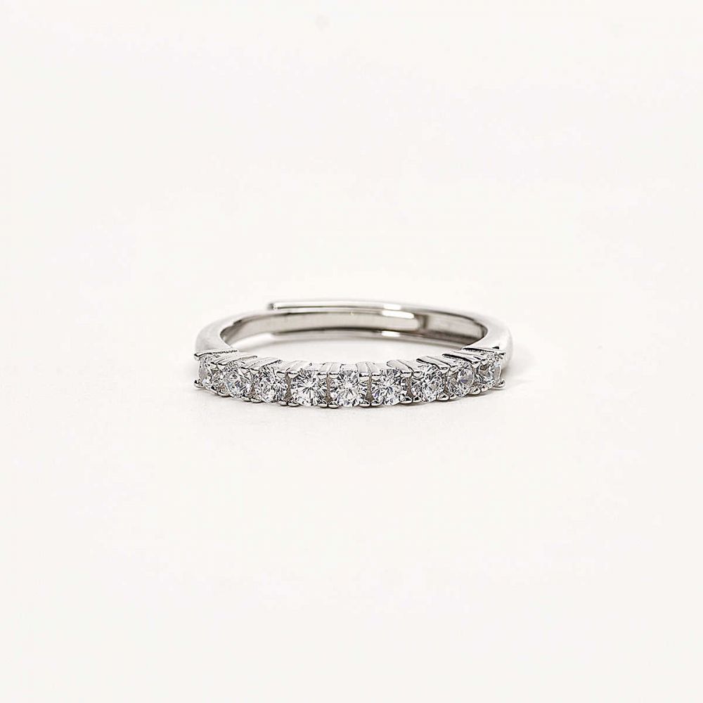 Mabina Anello Veretta Argento 9 Zirconi Bianchi
