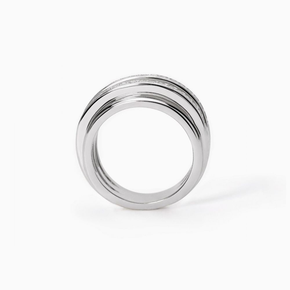 Mabina Anello Donna Argento Doppia Fascia con Zirconi
