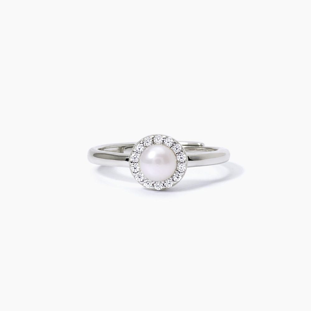 Mabina Anello Regolabile Argento Rodiato Con Perla