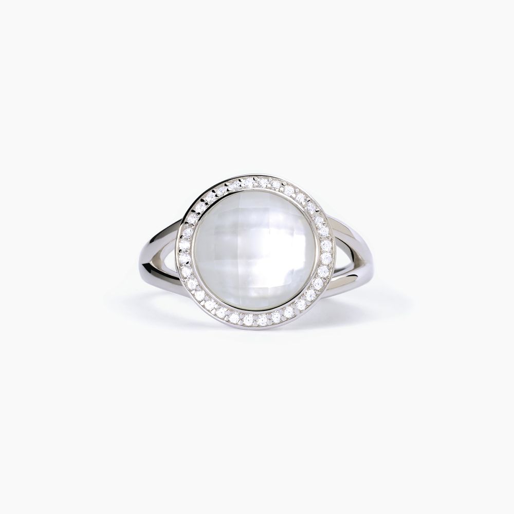 Mabina Anello Regolabile Argento Rodiato Madreperla