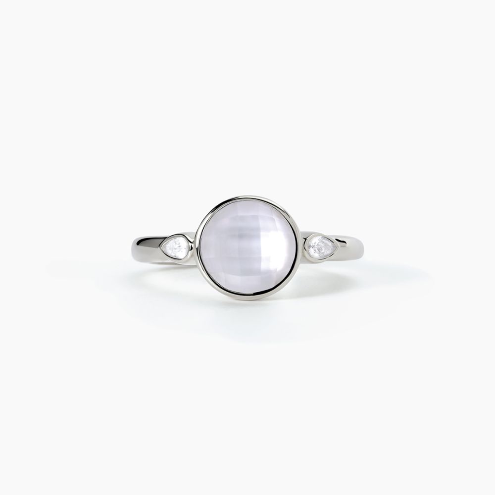 Mabina Anello Regolabile Argento Rodiato Madreperla