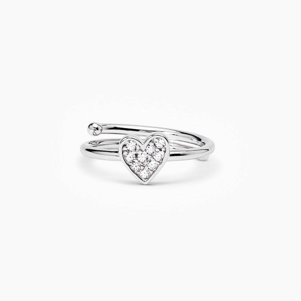 Mabina Anello Regolabile Argento Cuore Zirconato