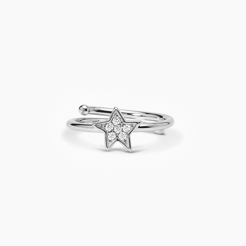 Mabina Anello Regolabile Argento Stella Zirconata