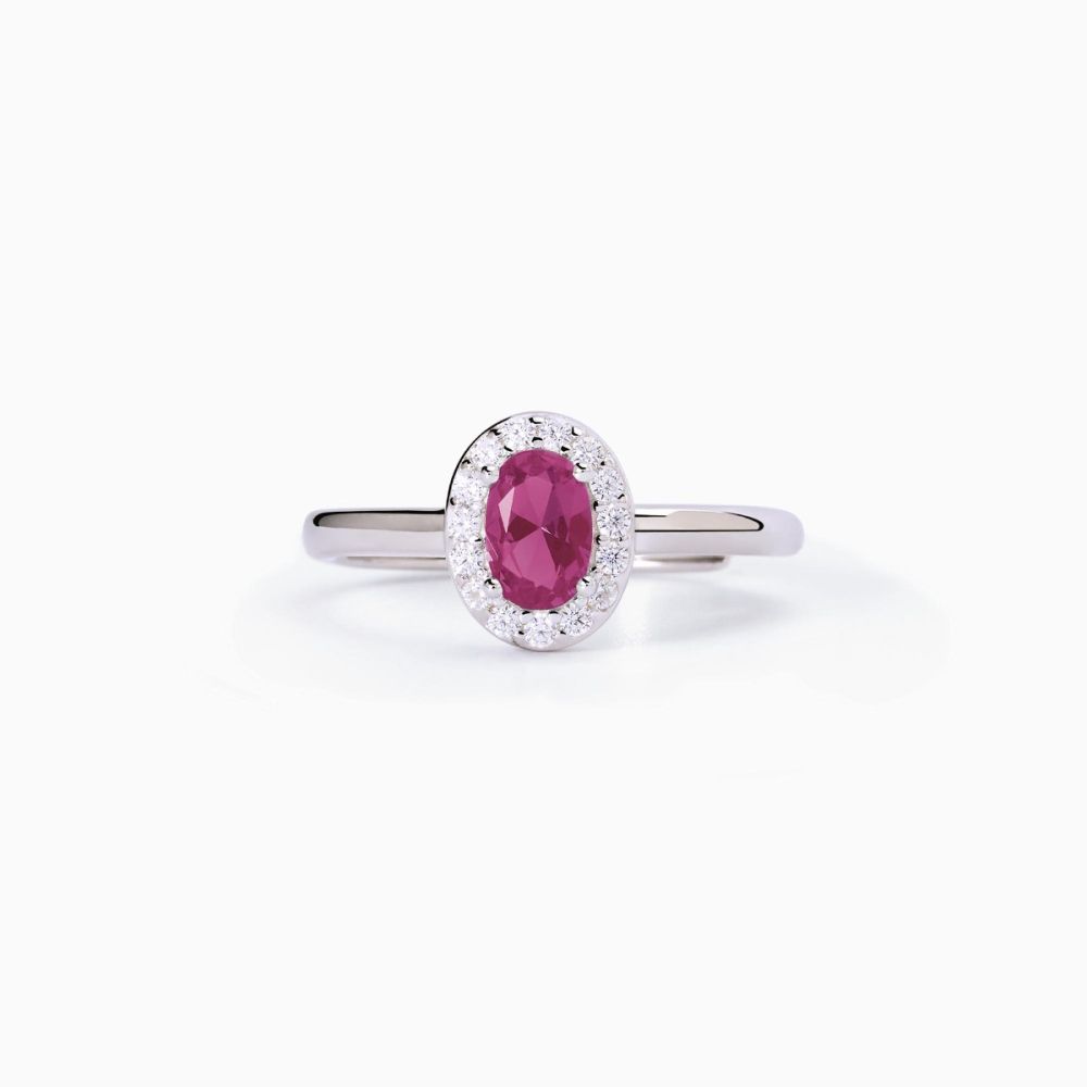 Mabina Anello Regolabile Argento Zircone Rubino
