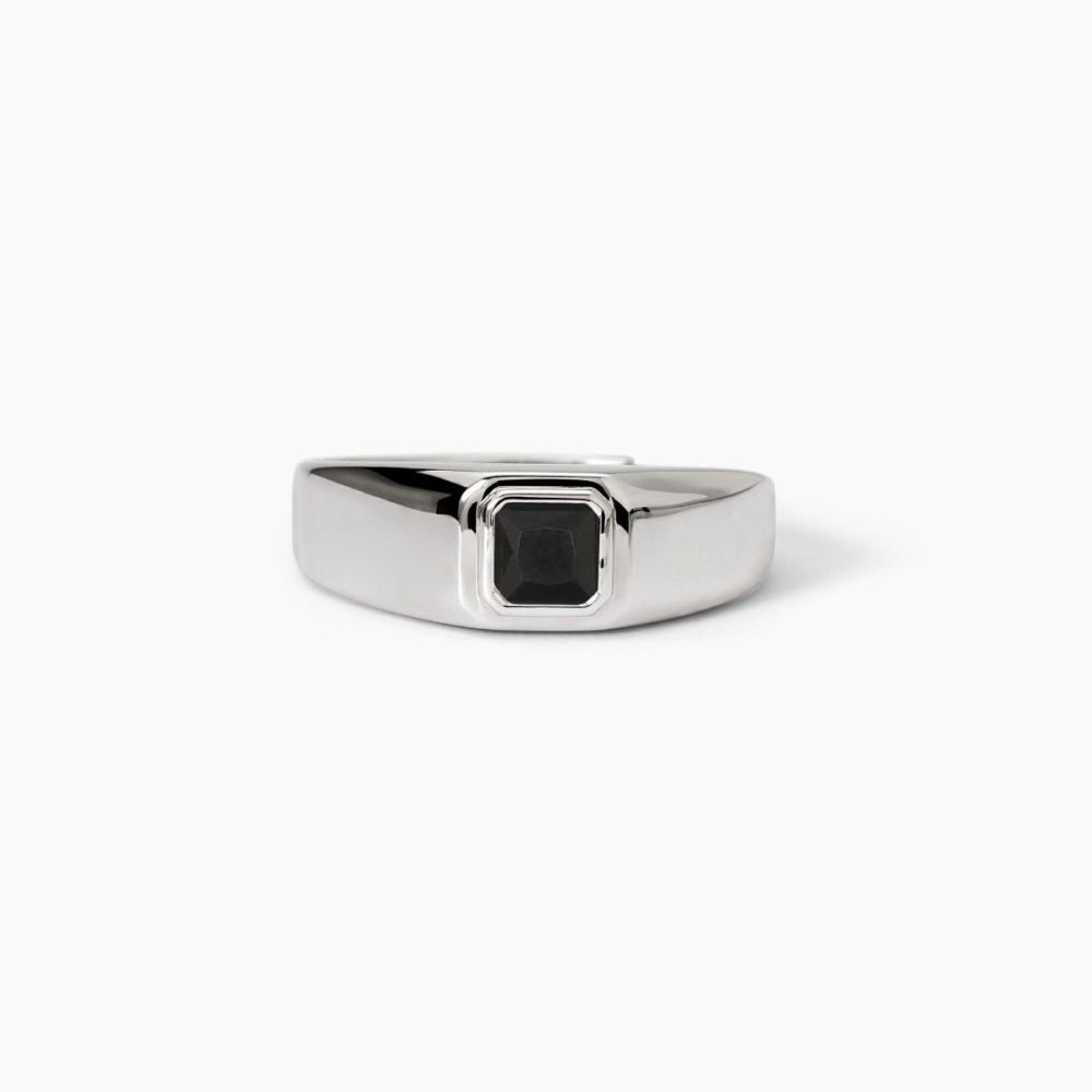 Mabina Anello Regolabile Argento Zircone Nero 