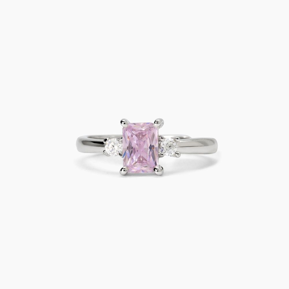 Mabina Anello Regolabile Argento Zircone Rosa