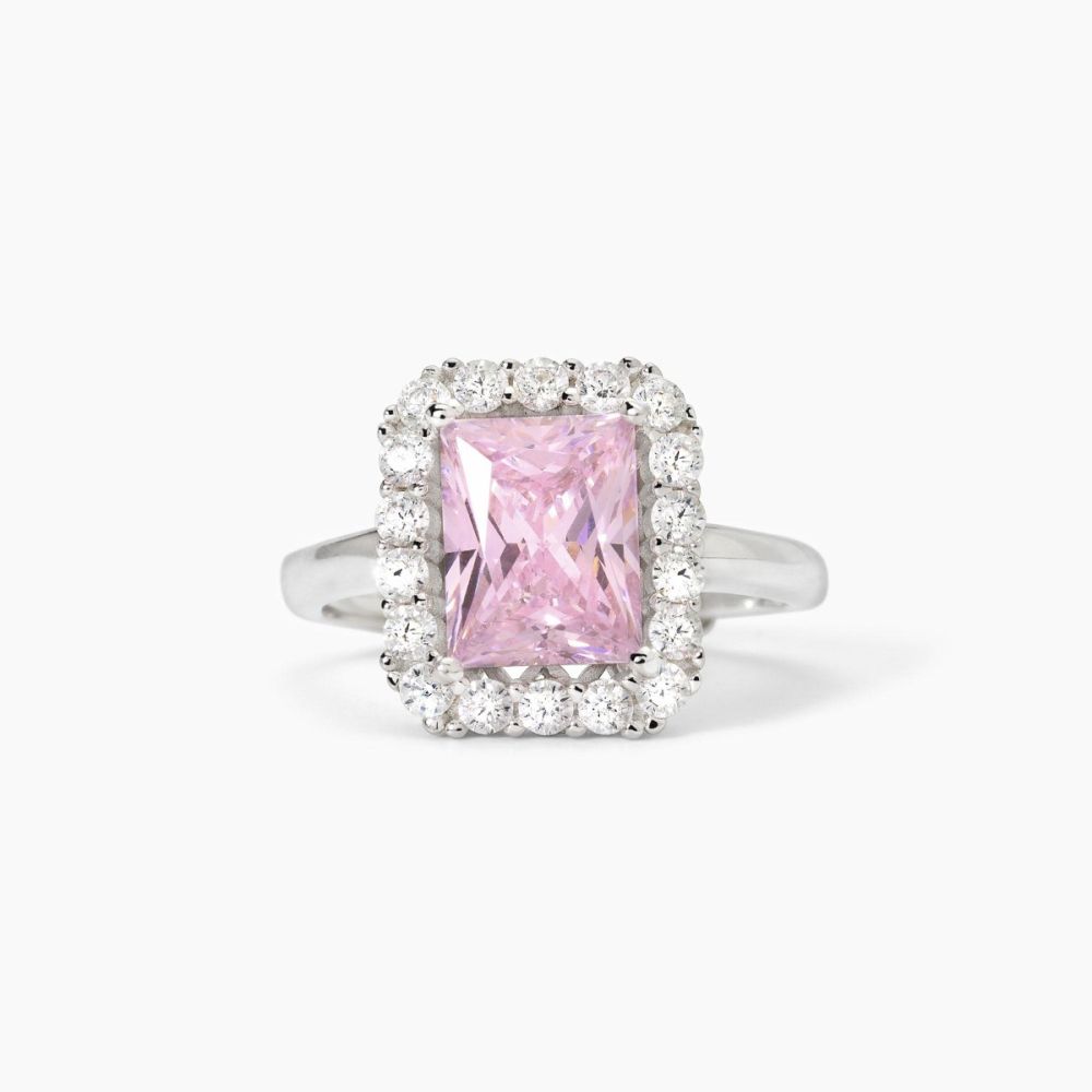Mabina Anello Regolabile Argento Zircone Rosa