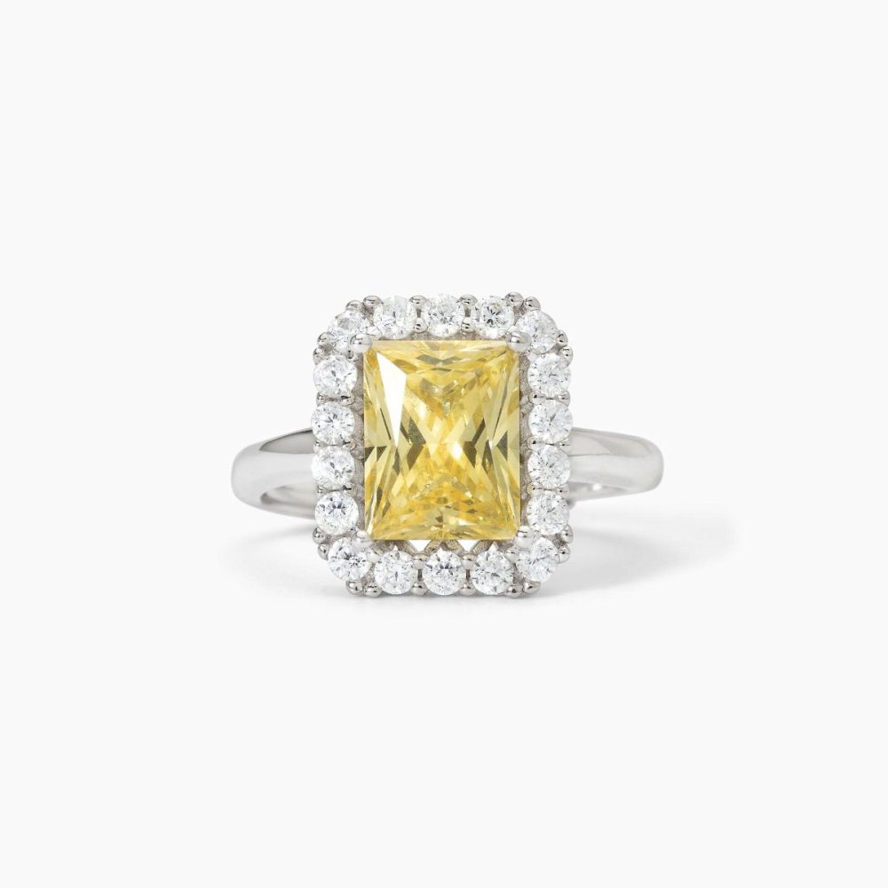 Mabina Anello Regolabile Argento Zircone Lemon