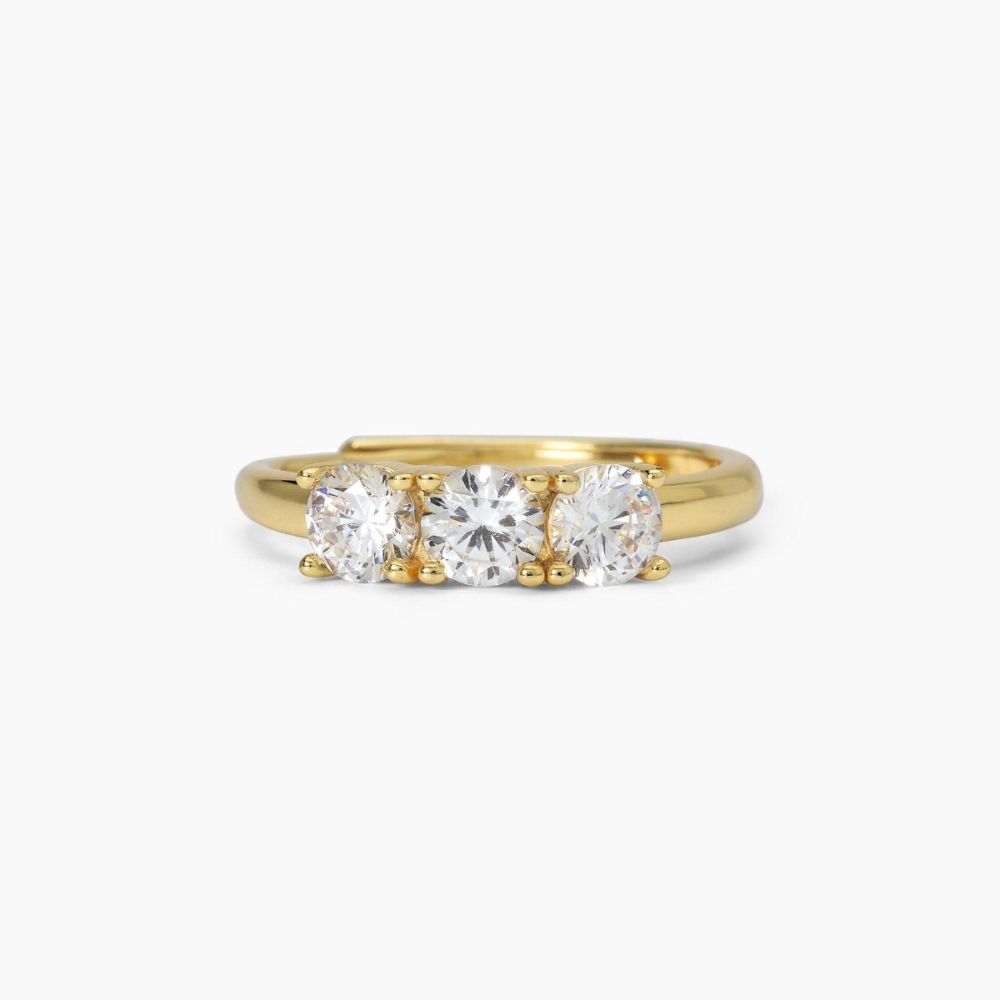 Mabina Anello Regolabile Argento Gold Trilogy