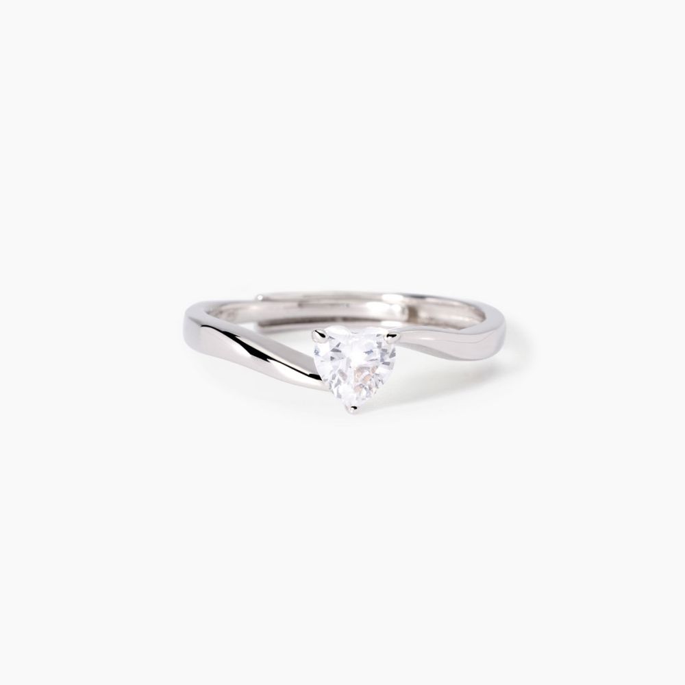 Mabina Anello Argento Zircone Taglio Cuore