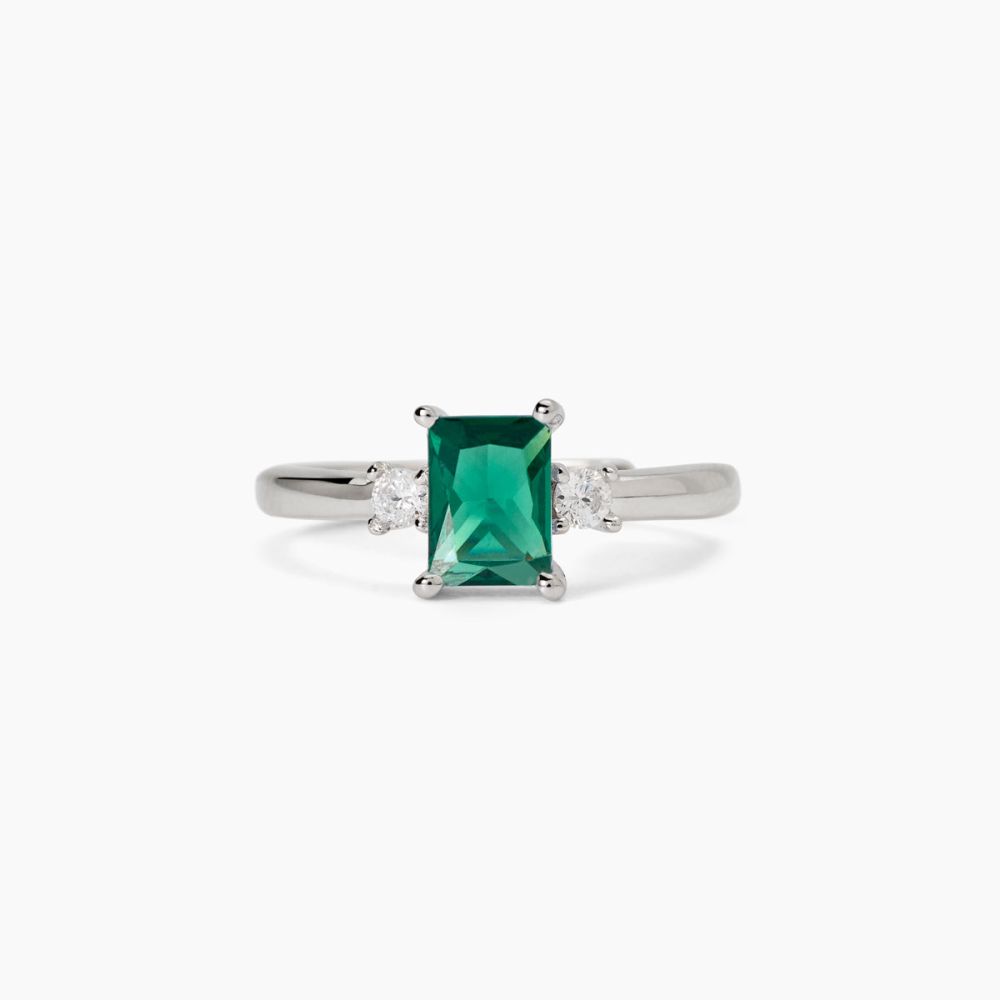 Mabina Anello Argento Smeraldo Sintetico