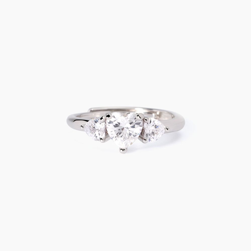 Mabina Anello Argento 3 Zirconi Cuore