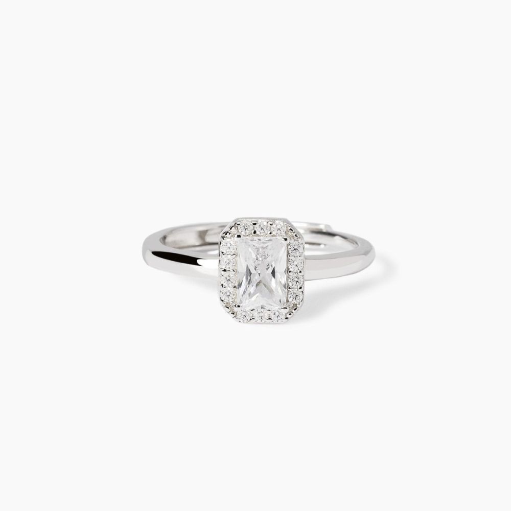 Mabina Anello Argento Zircone Bianco Ottagonale